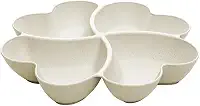 LYOR - Petisqueira de Bambu e Pp Lines Bege 27cm x 27cm x 4,5cm