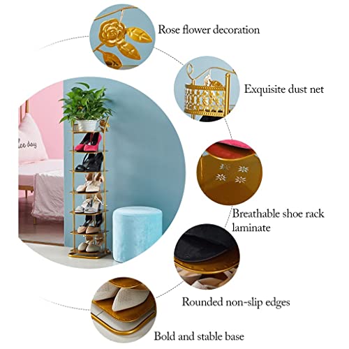 Étagère à chaussures en métal de rangement vertical pour couloir et dressing - 5