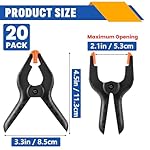 20 Pack 4.5 inch Plastic Spring Clamps, Black Heavy Duty Clips, Backdrop Clips, Woodworking Clamps, Plastic Clamps for Crafts, Backdrop Stand, Woodworking, Photography - Image 2