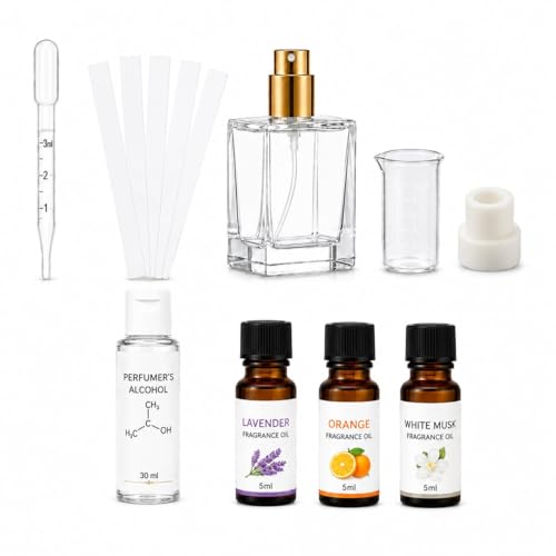 Image of Brindya DIY Perfume Making Kit - Create Your Own Signature Fragrance | 30ml Perfume Spray Bottle | Premium Fragrance Oil Set | Complete Perfume Crafting (Lavender+Orange+WhiteMusk)