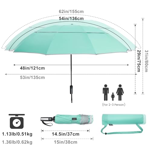 G4Free 54/62 Inch Large Inverted Golf Umbrella Windproof Reflective Stripe - image 7