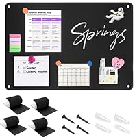 Magnettafel Magnetboard - Pinnwand Magnetisch 42×30cm, Magnettafel Küche, Magnetic Board, mit Zauberklebern und Schrauben für Büros, Magnettafel Schwarz, Notizen und Fotos(Schwarz)