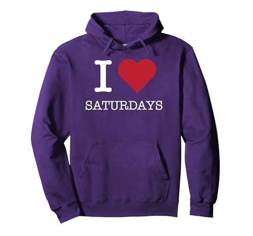 I Heart Saturdays I Love Felpa per Adulti L unisex con cappuccio viola
