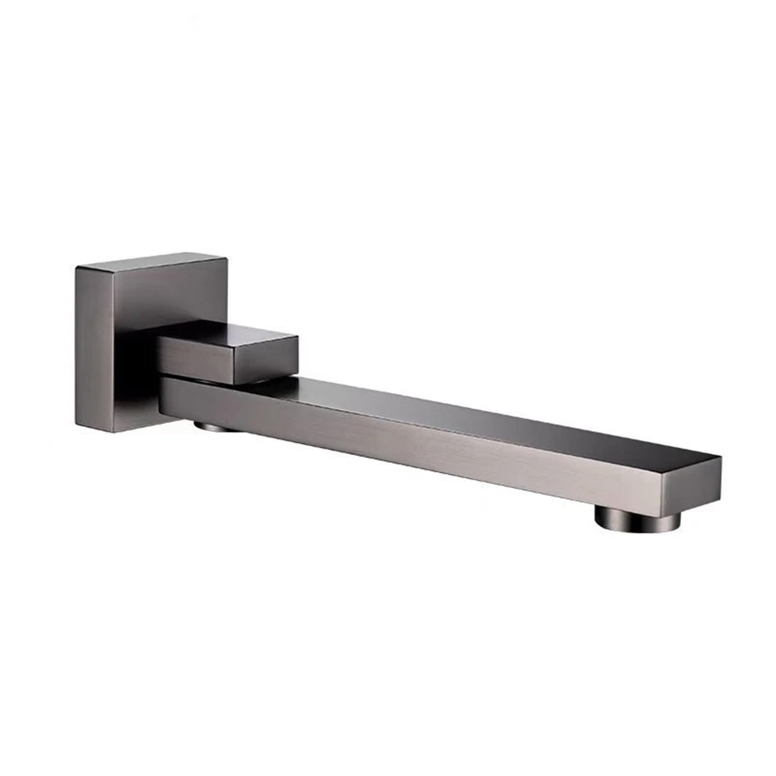 Wtaxbh Grey Square Brass Outside Tap Wall Mounted Faucet Spout Brass Chrome Square And Round Shower Arm Bathtub Accessories Effluent(Grey Square Brass)