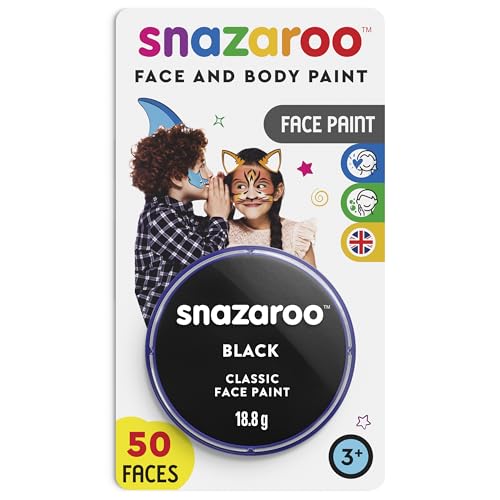 Snazaroo - Kinderschminke Tinta facial, preto, 18 ml BLISTER (111911)
