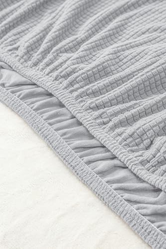 Image of HOMETHREADS Stretchable Lycra /Velvet headboard Cover-Soft, dust-Proof, Wrinkle-Resistant Bed Back Protector | Fits Leather, Wood & Fabric bedsides | for 5ft to 5.5ft beds (L.Grey, 150x65cm)