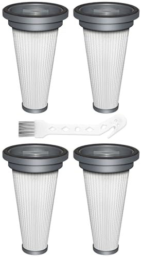 4 Pack T350 HEPA Filter Replacement Attachments Compatible with Trucozie T350 Cordless Lightweight Stick Vacuum Cleaner, 4 HEPA Filters, 1 Cleaning Brush