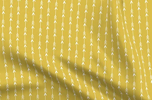 Spoonflower Fabric - Arrow Arrows Mustard Yellow...