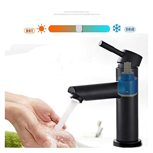 Grifo de baño negro en acero inoxidable con diseño elegante monomando LWX 3