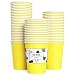 Produktbild YANGTE 60 Stück Gelb Einweg Pappbecher, 250 ml Weißer Partybecher Biologisch Abbaubar Trinkbecher für Hochzeit, Kinder DIY, Partybedarf, Kaffee, Tee, Heißen und Kalten Getränken