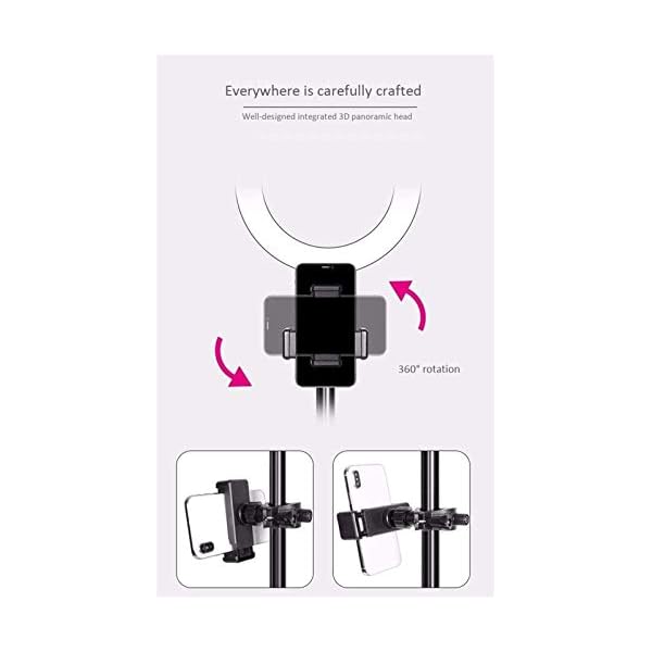 WMMCM LED Ringlicht mit Stativ-& Telefon-Halter, Dimmbare Selfie-Ring-Licht-Kit for Live-Streaming, YouTube Video, Make… – Bild 7