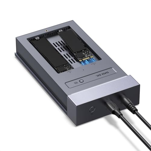UGREEN 40Gbps Cloner Dual-Bay M.2 NVMe SSD Cloner Tool-Free NVMe M.2 SSD Enclosure with Cooling Fan Compatible with MacBook M4/Pro/Max Mac mini Supports 2230/2242/2260/2280 Sizes