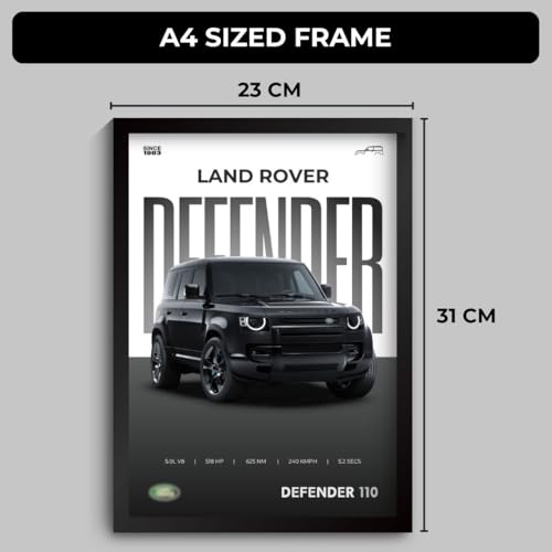 Image of Funk You Store Defender Poster | Framed Land Rover Defender A4 Sized (31 x 23 cm) | Supercar Frames for Wall, Gift for Boys | Car Frames for Wall, Bedroom, Hostel, Study Room, Dorm (F 002)