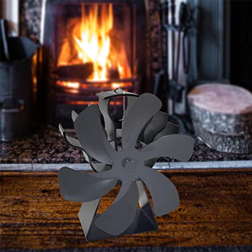 figatia Ventilador de Fogão de 4 Hélices Aquecido por Chama para Queimador, Preto