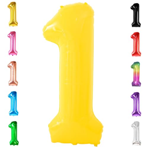 Image of KatchOn Yellow Number 1 Balloon 40 Inch