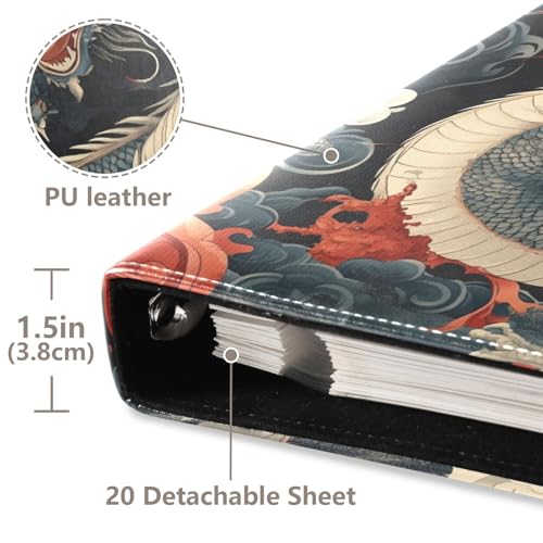 Álbum de fotos autoadhesivo DIY Scrapbook Album diseño cielo nublado dragón con 3 anillos, 40 páginas, 8x10 para memoria miniatura 4