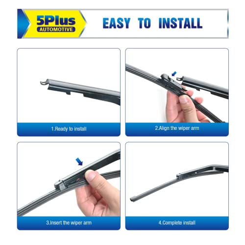 Image of 5 PLUS 13 inch Rear Wiper Blade Replacement for Mercedes-Benz GLC300 2020-2016 GLC350e GLC63 AMG GLC63 AMG S 2020-2018 /BMW X1 2015-2012 /Land Rover Discovery 2020-2017 BACK Windshield Wiper(13-I /A334H)