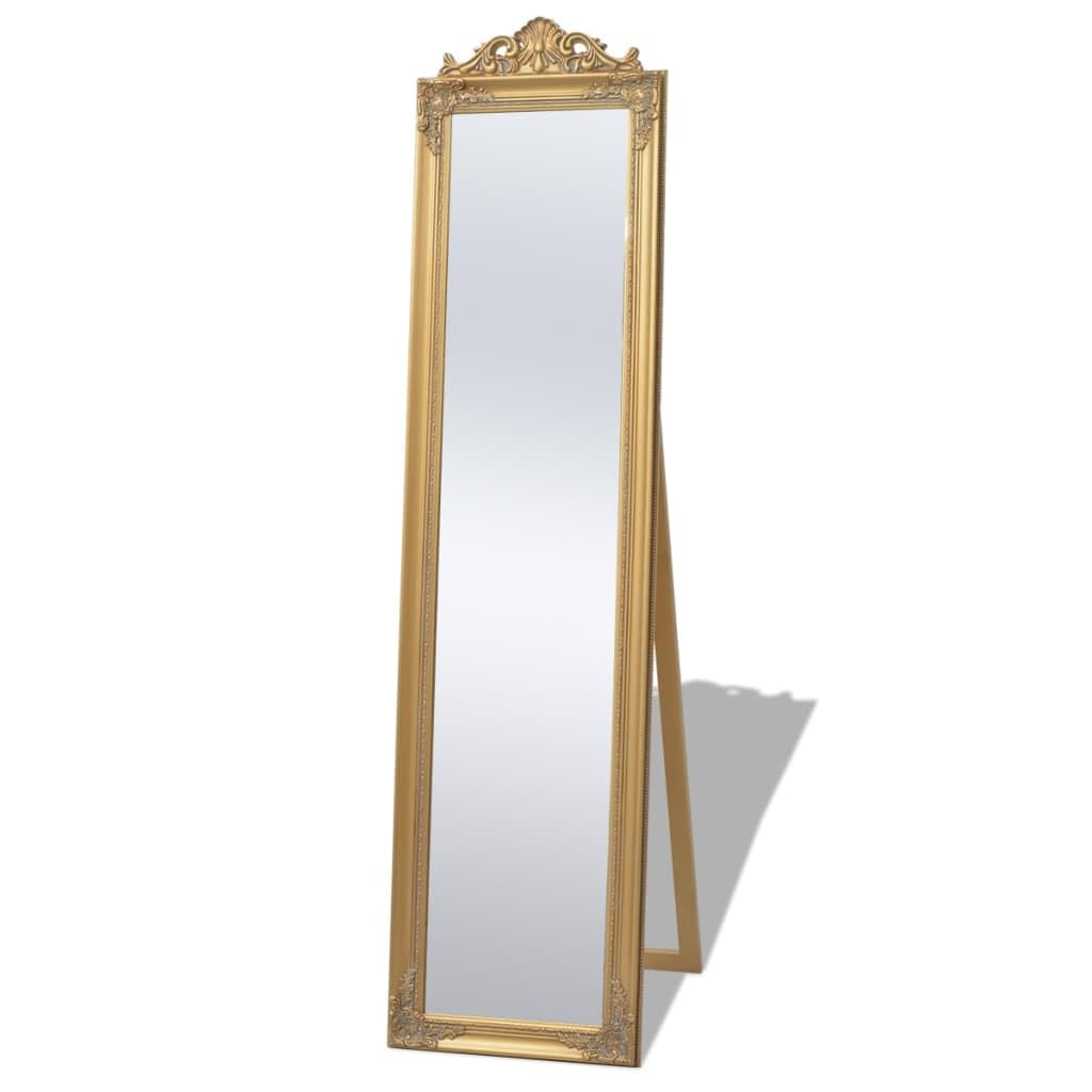 vidaXL Miroir sur Pied - Style Baroque - Maison de Campagne Antique - 160 x 40 cm - Doré