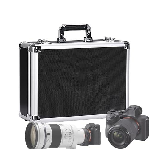 Arrovarp Aluminium-Aufbewahrungsbox, 25,5 x 16,5 x 9,5 cm, groß, Hartaluminium-Flugkoffer, quadratisch, für Kameras, Fotografie, Aufbewahrung, Werkzeugkasten, Mehrzweck-Werkzeugkasten für