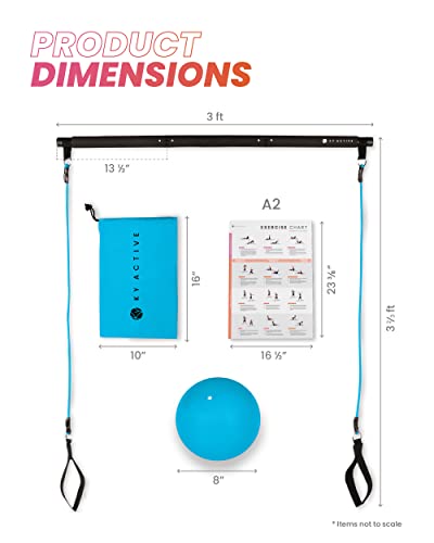 Ky Active Portable Pilates Bar Kit With 25Lbs Resistance Bands, Home Exercise System With Mini Pilates Ball And Bag, Adjustable Full Body Workout Bar (3 Piece Bar, Sky Blue) #TOP5
