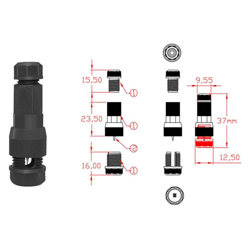 ANNETEE Black Plastic 12-16 AWG Screw Terminal Landscape Lighting Connectors (10 Pack)