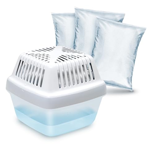 HUMYDRY - Pack Premium Plus 450g + 3 Recambios - Aroma Neutro - Aparato Antihumedad Reutilizable - Reduce Condensación y Olores - Ideal para Espacios Cerrados - Sin Electricidad
