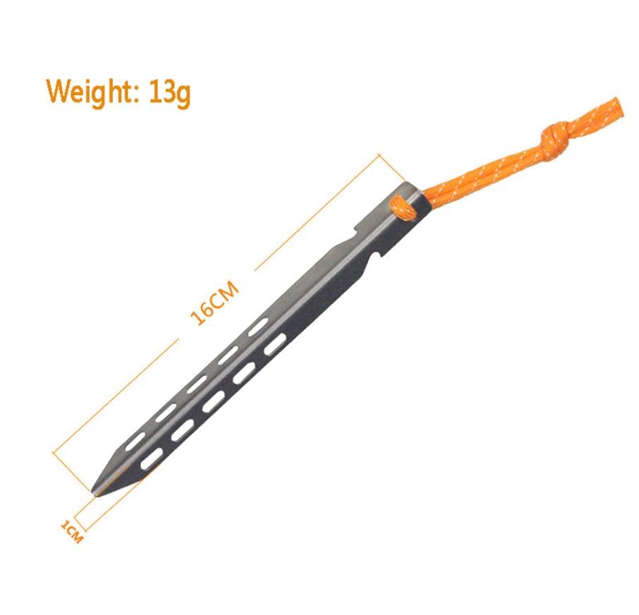Estacas de titanio para tienda de campaña, clavijas de clavos para tienda de campaña a prueba de viento en forma de V, accesorios para tienda de campaña al aire libre, clavijas portátiles, clavos