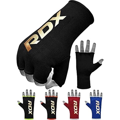 RDX Boxing Hand Wraps Inner Gloves for Punching - Half Finger Elasticated Bandages under Mitts Fist Protection - Great for MMA, Muay Thai, Kickboxing, Martial Arts Training, Combat Sports Cover