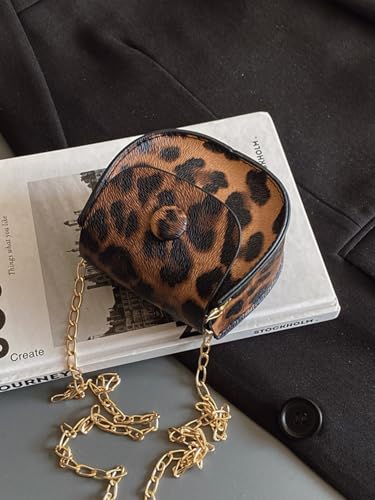 Women's Leopard Print Clutch Purse Button Decor Flap Square Bags PU Leather Crossbody Handbags2