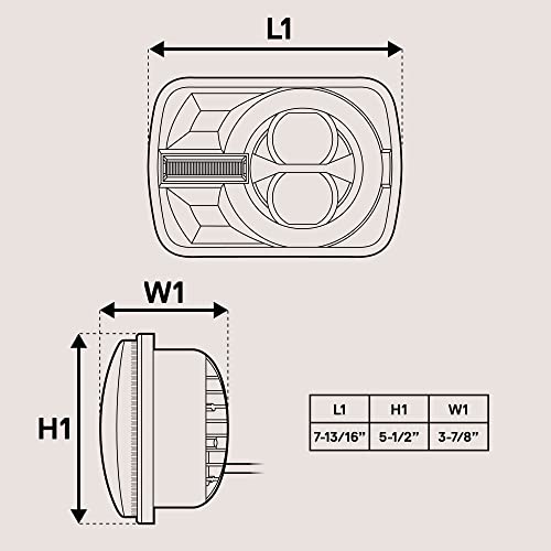 Online Led Store LEDHDL1513 True Mods 5X7 7X6 Inch H6054 Led Headlights Sealed Beam Replacement For Jeep Wrangler Yj Cherokee Xj [Dot Approved] [Turn Signal] Ford Econoline Chevy Express Gmc Savana Toyota Pickup Nissan D21 Dodge thumb #6