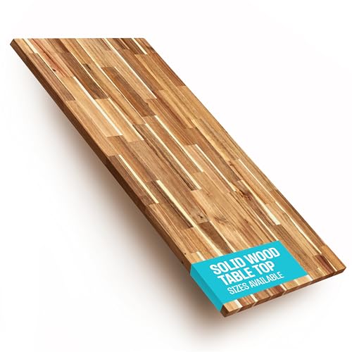COREMINDED Solid Wood Desk Table Top Pre-Finished 1.2 Thick Tabletop - Universal Fit for Standing Desks Countertops & Workstations (48 x 24 Acacia)