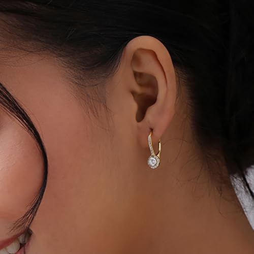Image of TRUESILVER ACPL 925 Sterling Silver Cubic Zirconia Earrings for Women & Girls | BIS Hallmarked Drop Dangle Leverback Style | Elegant Jewelry Gift for Women