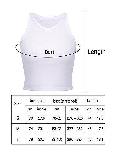 4 Pieces Basic Crop Tank Tops Women Sleeveless Racerback Crop Tops Sport for Lady Girls Daily Wearing (Black, Green, Coffee, White, Medium, Numeric_2) - Image 3