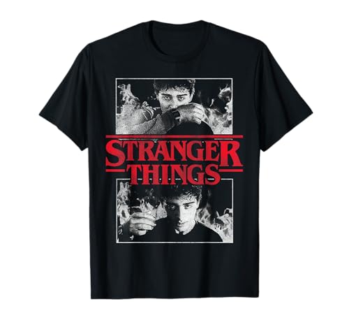 Stranger Things Will Byers Series Scenes in Black and White T-Shirt