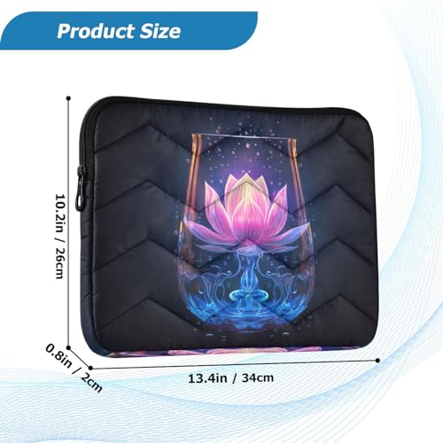 Funda para portátil negra con flores de 13-14 pulgadas miniatura 3