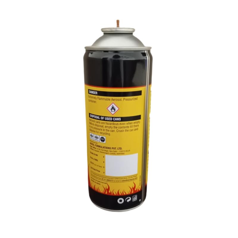 Image of Aerol Steel Butane Gas Canister 225GM for Camping Stove, Blow Torch & Portable Burner | Fuel Cartridge