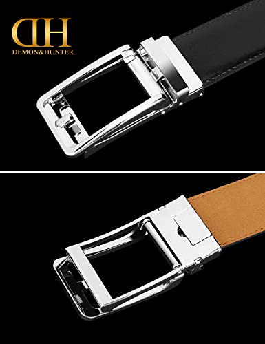 Demon&Hunter ABL Series Men's Adjustable Belt Comfort with Slide Buckle black beltswork leather Belt P020614