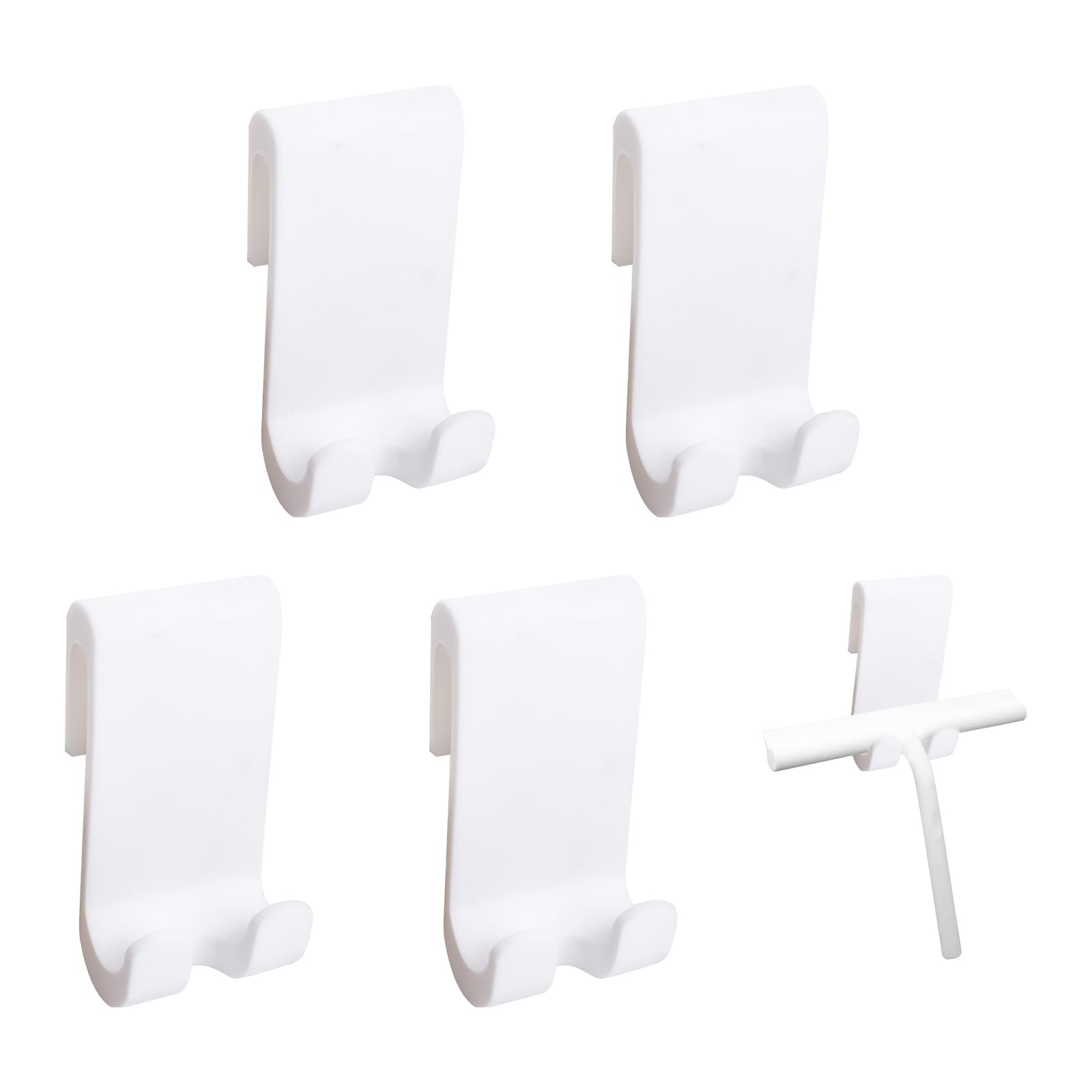 UFURMATE Shower Caddy Hooks 4PCS Silicone Razor Holder Shaver Hooks Shower Door Hook Free Hole Towel Holder Hook