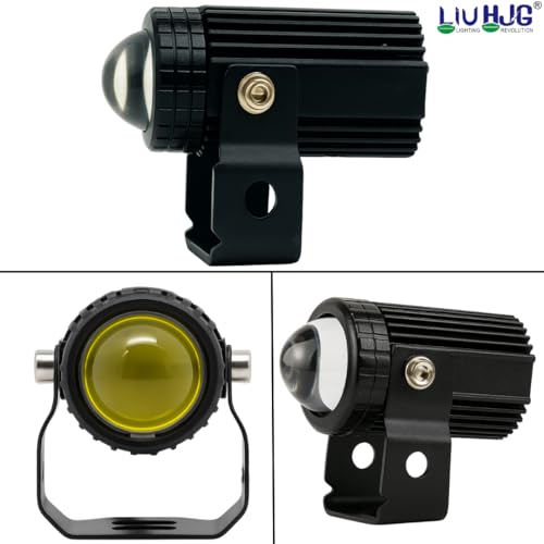 Image of LIU HJG Mini LED Driving Fog Light 40W | Dual Color Yellow /White | 5 Lighting Modes | Waterproof Universal Fog Lamp for Car, Bike, Truck, Van | High Brightness 12V Headlight (Pack of 2)