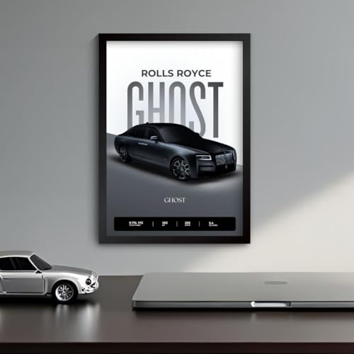 Image of Rolls Royce Ghost Poster | Framed Poster of Rolls Royce Car A4 Sized (31 x 23 cm) for Wall, Gift for Boys, Car Posters | Supercar Luxury Frames Hanging, Room Decor, Gifting | RR Ghost (F 080)