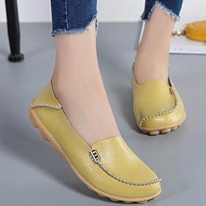 Women Platte schoenen Slip op schoenen voor vrouwen echt leder Instappers Soft Nurse Ballerina Shoe