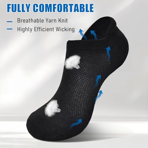 6 Pairs Mens Womans Mixed Ankle Socks Athletic running, cycling, and walking Cushioned Sole Socks With Tab US 6-92