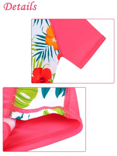 Image of Girls Two Piece Swimsuit Floral UPF 50+ Rash Guard Set Kids Beach Swimwear