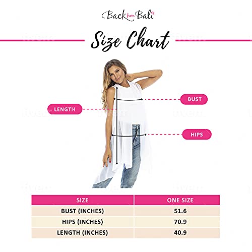 Back From Bali Womens Sleeveless Kimono Duster Sheer Chiffon Boho Cardigan Vest3