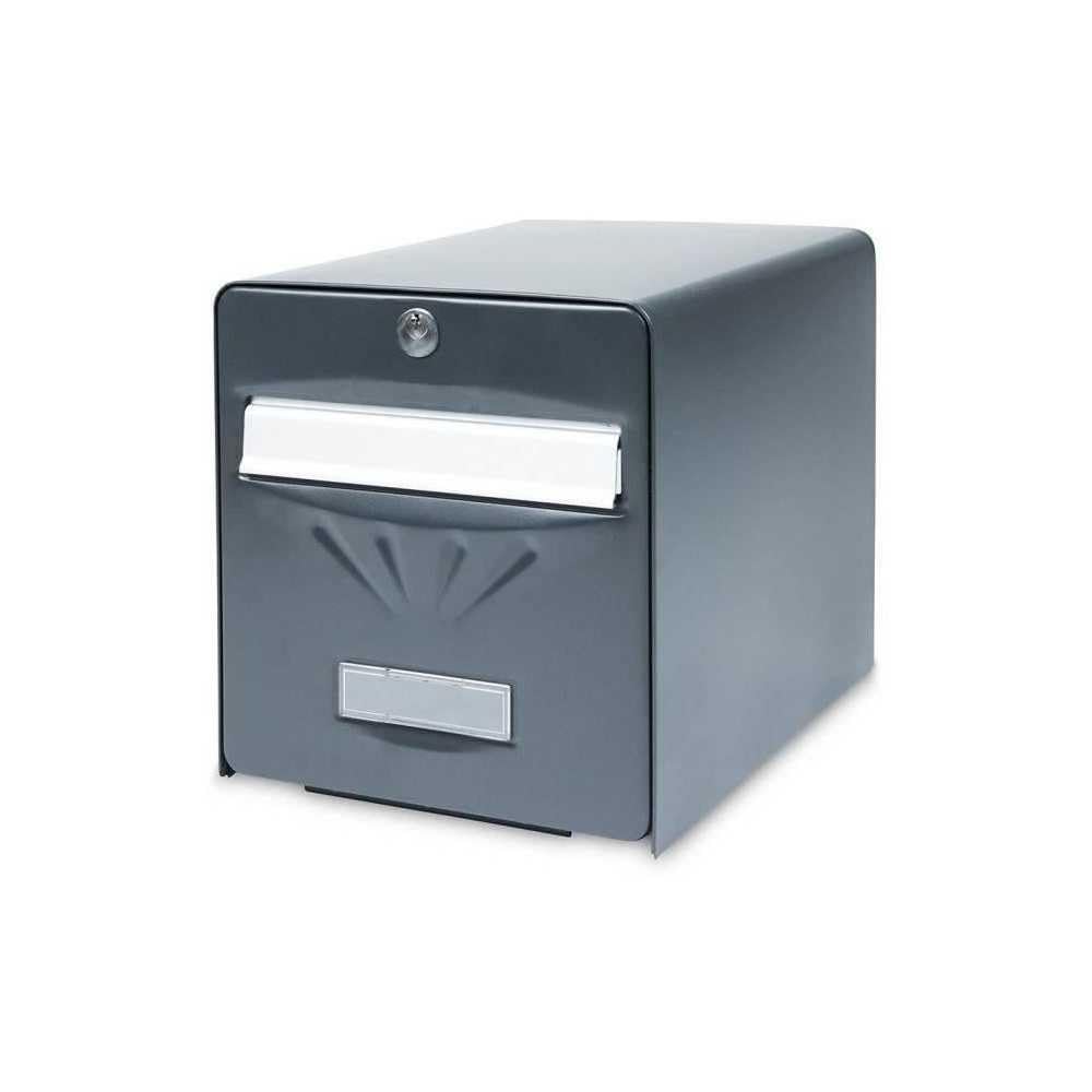 BURG-WÄCHTER Boîte aux Lettres Agréée La Poste, 2 Portes dont une Vitrée, 516 ANT PV BALnéaire, Anthracite, en Acier Galvanisé, Avec Porte à Ouverture Totale et Stop-Courrier (Porte bloquée à 120°)