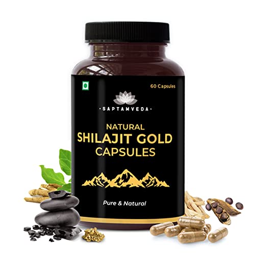 Saptamveda Men's Wellness - 60 Capsules Supplement with Contains of Ashwagandha, Shilajit, Safed Musli, Shatavari, and Gold Bhasma
