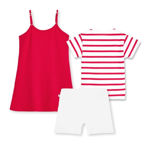 Image of YouGotPlanB Girls 100% Cotton A-Line Printed Dress | Above Knee Length Summer Frock | Soft & Breathable Casual Wear for Girls (Ages 3-14 Years)
