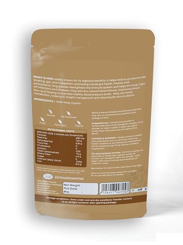 Image of AJURWEDAEAT Organic Asafoetida Powder 100g | Natural Hing for Cooking | Pure & Aromatic Spice | Pack of 1 | Origin: India