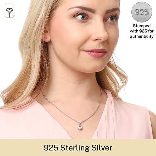 MAX + STONE Sterling Silver Rose Pendant Necklace for Women on 18 inch Rope Chain Womens Silver Pendant Necklaces2