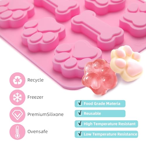 Luxoraiova 2 Stück Backmatte Hundekekse, Backmatten für Hundeleckerlies Set, Silikon Backform Hundekekse, Wiederverwendbare Bakeware Maker für Schokolade, Süßigkeiten, Gelee, Eiswürfel, Hund Behandelt